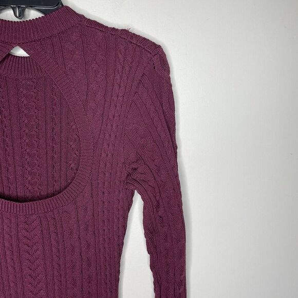 RONNY KOBO Collective Sweater Dress Women Medium Backless Midi Dark Red - Picture 9 of 14